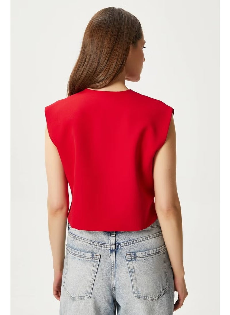 Ritnice Women's Power Red Lined Woven Vest - Image 3